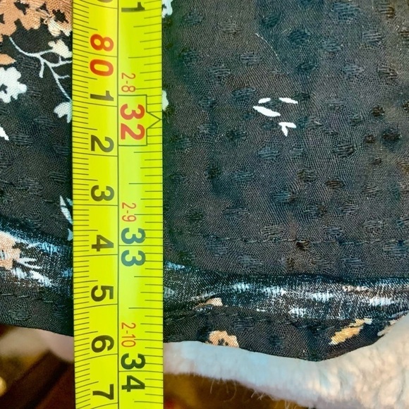 Boho Dress XL Jade by Jane Black Pretty Floral White Gold Tan Flowy - Picture 14 of 14